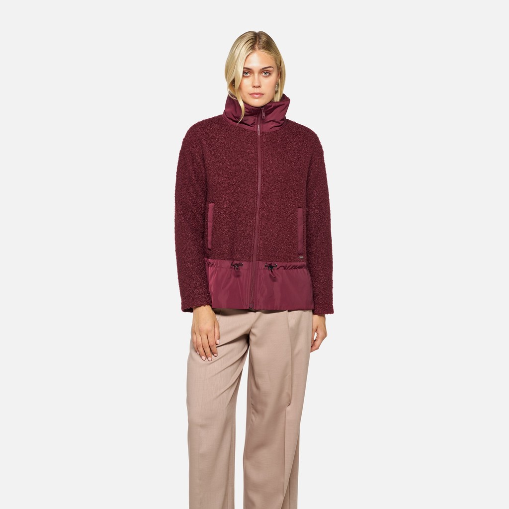 Felpa con cappuccio SWEATER DONNA Bordeaux/Bordeaux - image number 1 | GEOX