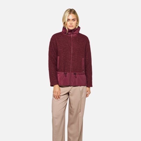 Felpa con cappuccio SWEATER DONNA Bordeaux/Bordeaux - image number 1 | GEOX