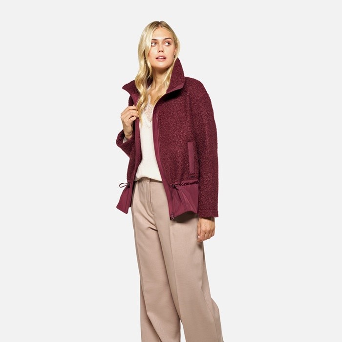 Felpa con cappuccio SWEATER DONNA Bordeaux/Bordeaux | GEOX