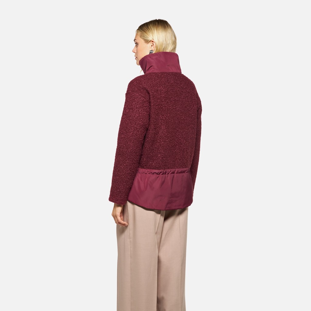 Felpa con cappuccio SWEATER DONNA Bordeaux/Bordeaux - image number 2 | GEOX