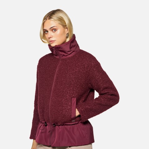 Felpa con cappuccio SWEATER DONNA Bordeaux/Bordeaux - image number 3 | GEOX