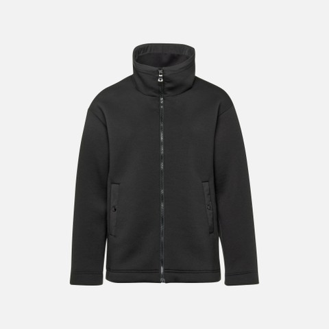 Hoodie SWEATER WOMAN Black/Black - image number 4 | GEOX