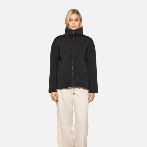 Hoodie SWEATER WOMAN Black/Black - image number 1 | GEOX