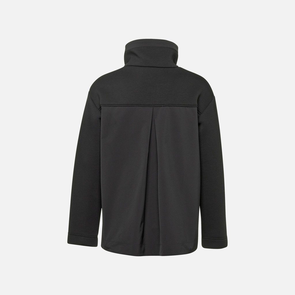 Hoodie SWEATER WOMAN Black/Black - image number 6 | GEOX