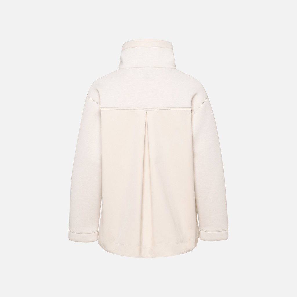 Hoodie SWEATER WOMAN Moonbeam/Moonbeam - image number 6 | GEOX