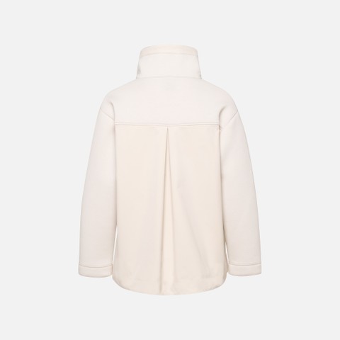 Hoodie SWEATER WOMAN Moonbeam/Moonbeam - image number 6 | GEOX