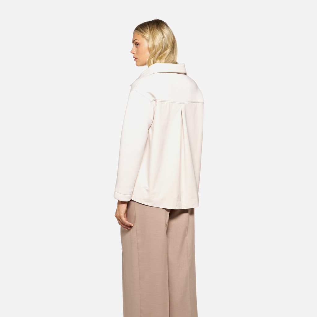 Hoodie SWEATER WOMAN Moonbeam/Moonbeam - image number 2 | GEOX
