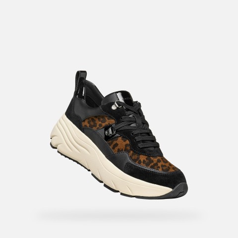 Platform sneakers DIAMANTA WOMAN Nut/Black - image number 4 | GEOX