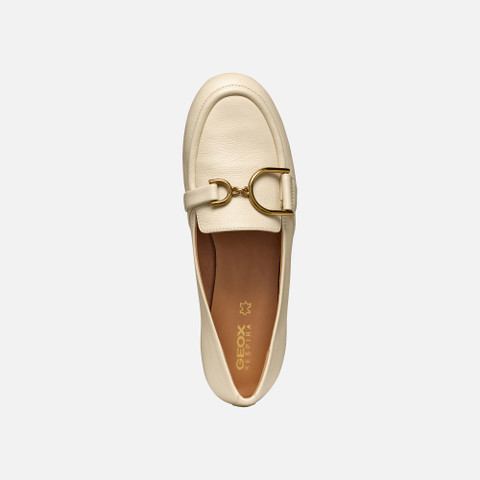 leather loafers PALMARIA WOMAN Light Sand - image number 5 | GEOX