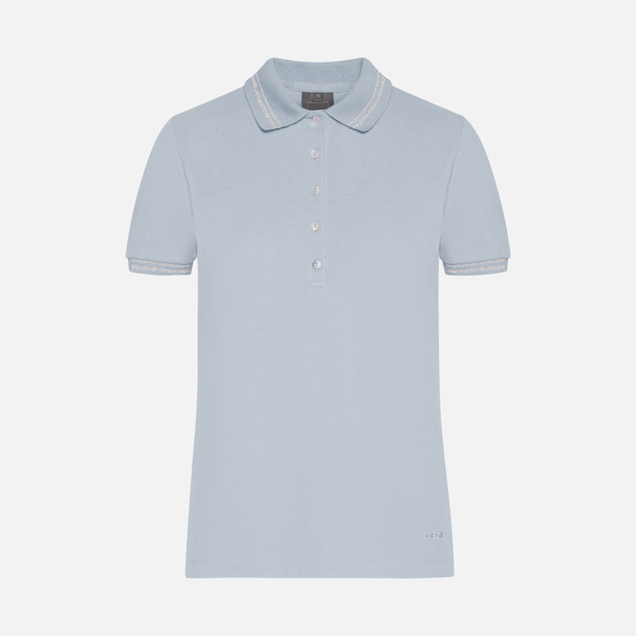 T-SHIRT WOMAN POLO WOMAN - DUSTY BLUE